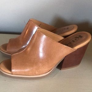Kork-ease leather slide ons